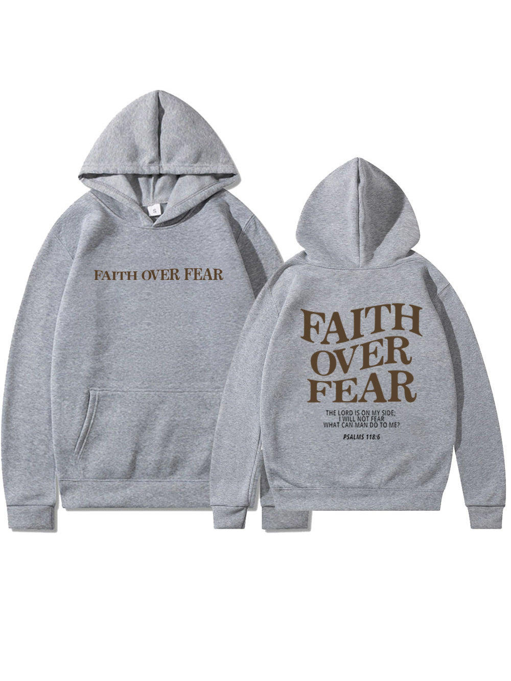 Women's Inspirational Faith Over Fear The Lord In On My Side Printed Hoodie