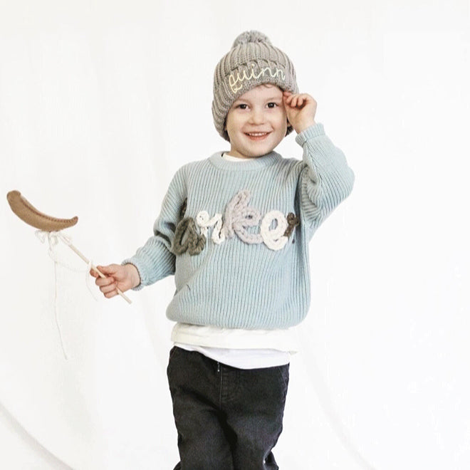 Custom Embroidered Baby Beanie Personalized Handmade Hat for Babies and Toddlers
