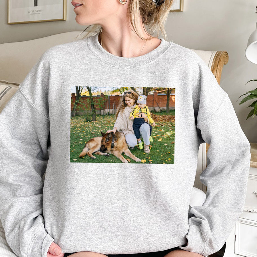 Personalized Add Your Own Photo Sweatshirt Unique Photo Sweatshirt Gift ideas