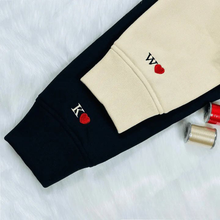 Custom Embroidered Spotify Sweatshirt Couple Portrait from Photo with Music Player Sweatshirt