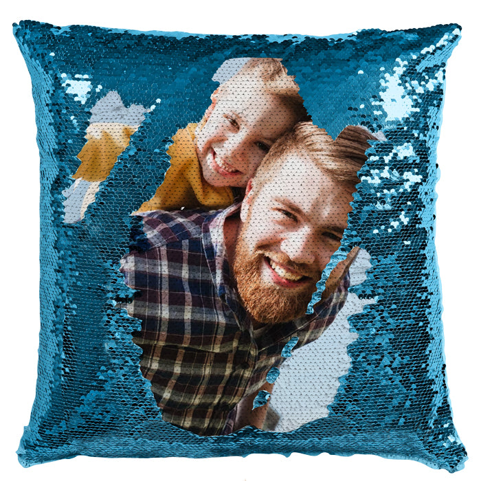 Custom Photo Pillow Reversible Flip Sequin Photo Pillow Gift for Friend & Family