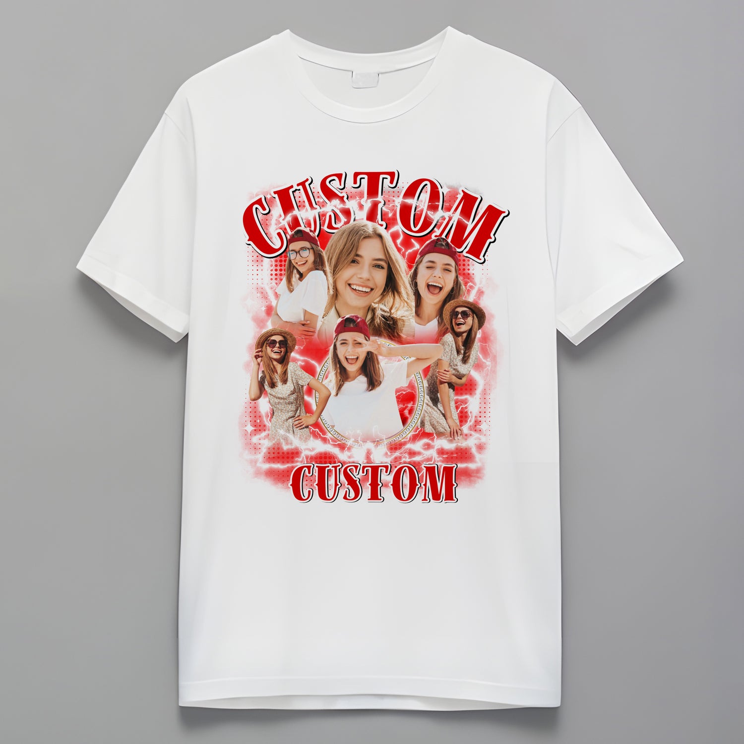 Custom 90s Bootleg Shirt Personalized Add Your Own Photo & Name Shirt Gift