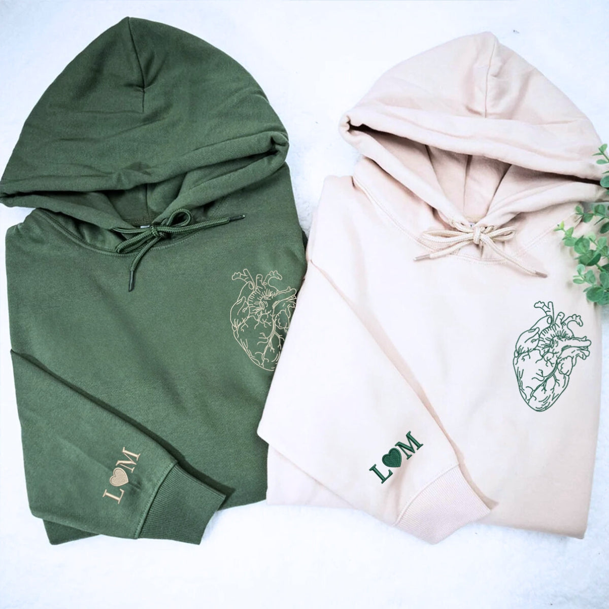 Custom Couple Matching Heart Hoodie Personalized Roman Numerals Hoodie Gift For Couple