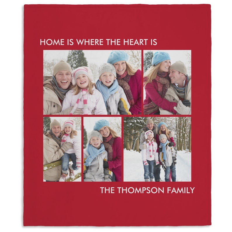 Personalized Family Photos Puzzle Blankets Custom Multi Photos Blanket Gift for Family