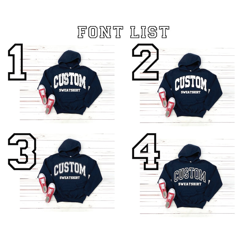 Custom Text Hoodie Personalized Retro Add Your Own Words Pullover