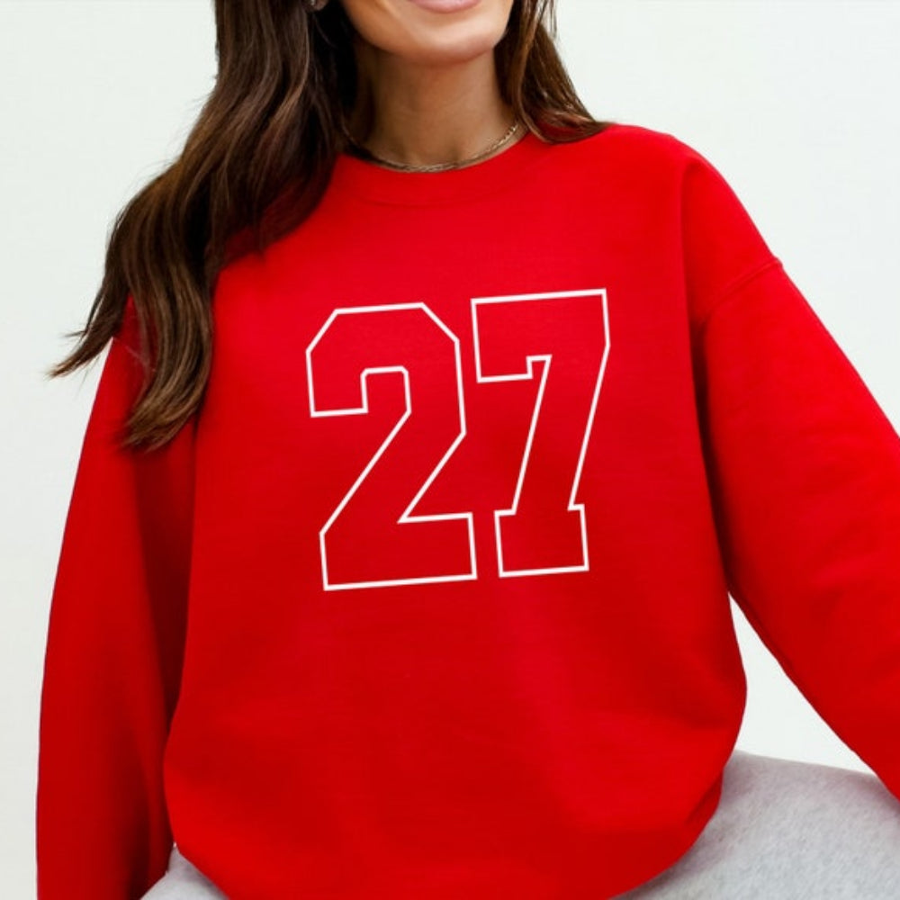 Custom Number Sweatshirt Personalized Game Day Sports Number Sweatshirt