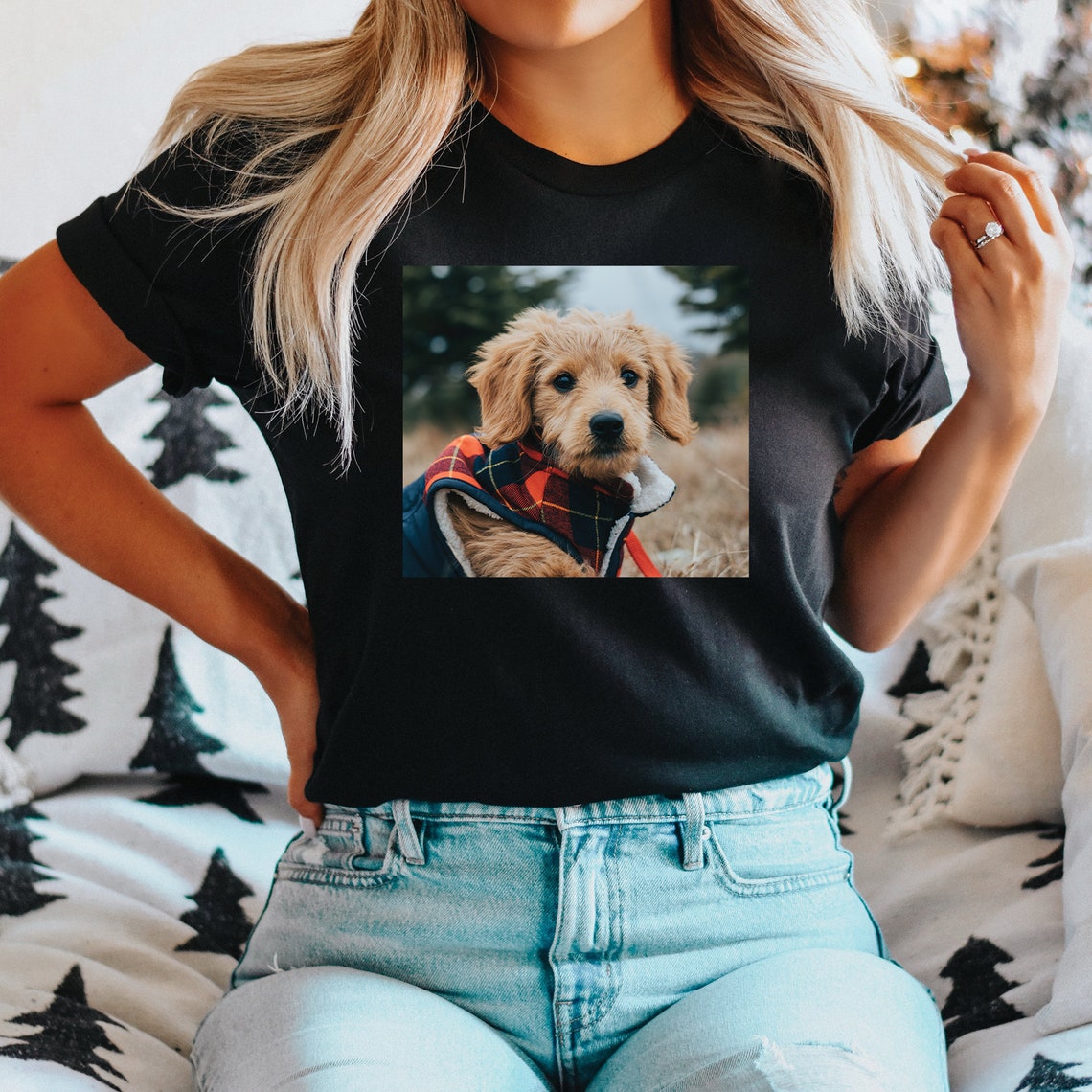 Custom Photo with Text Shirt Personalized Team & Family Photo Printed Tee