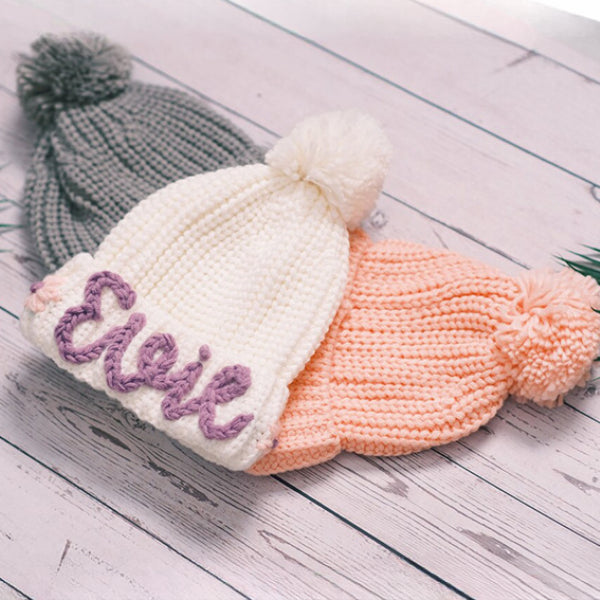 Custom Embroidered Baby Beanie Personalized Handmade Hat for Babies and Toddlers
