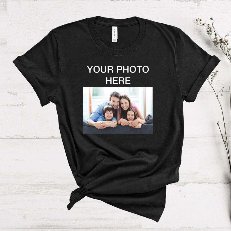 Custom Photo with Text Shirt Personalized Team & Family Photo Printed Tee