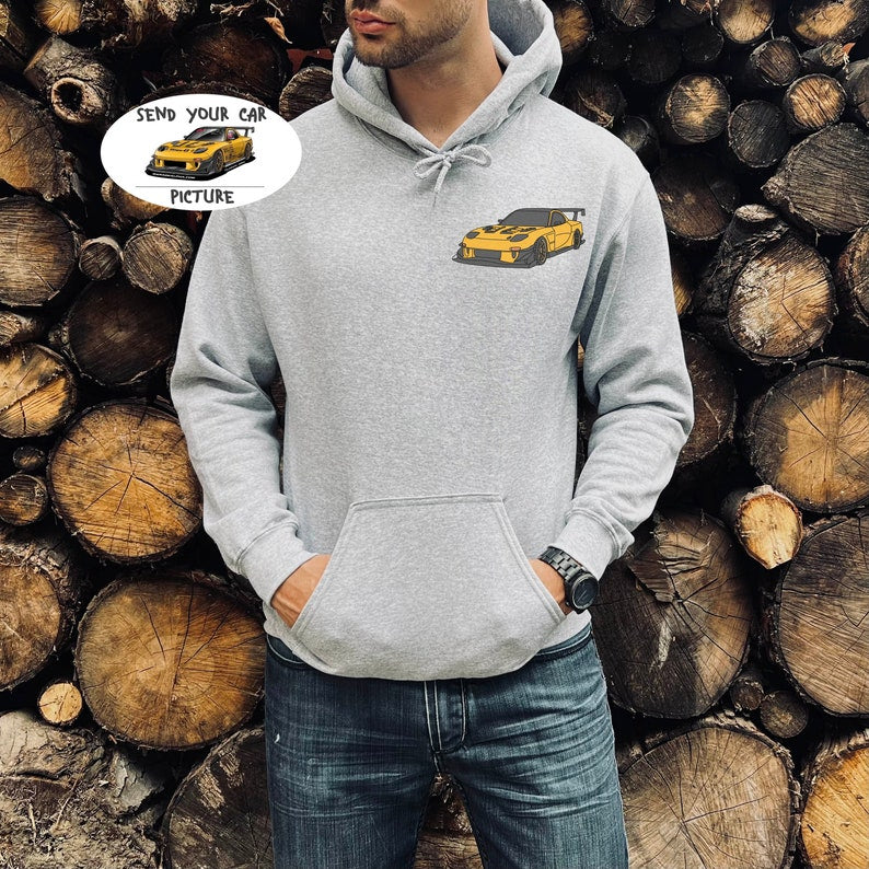 Personalized Car Photo Sweatshirt Custom Car Portrait Pullover Gift for Friends