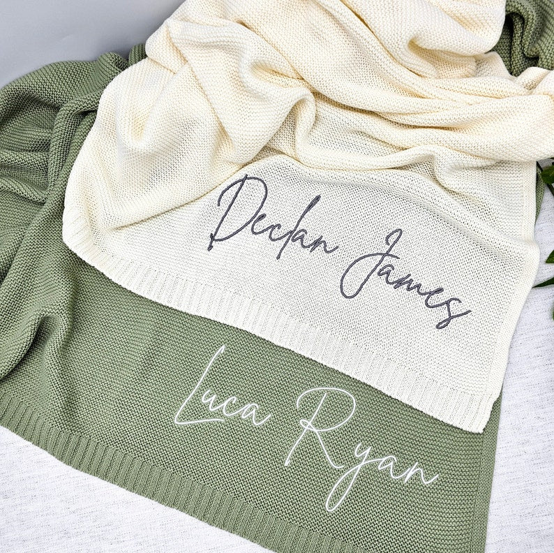 Personalized Baby Blanket Embroidered Newborn Baby Name Stroller Blanket