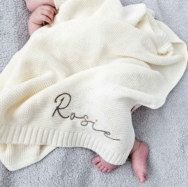 Personalized Baby Blanket Embroidered Newborn Baby Name Stroller Blanket