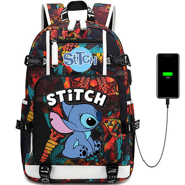 Cool Stitch Backpack With Charging Port Waterproof Bookbag