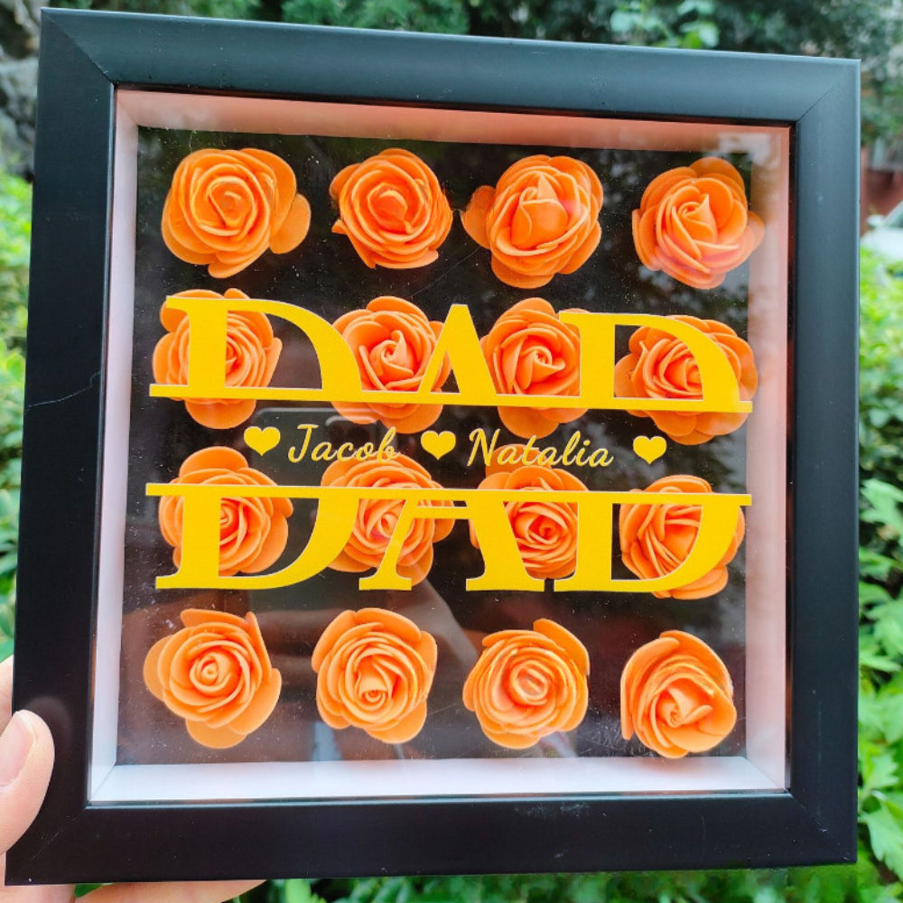 Personalized Flower Shadow Box Preserved Rose Picture Frame Gift for Family
