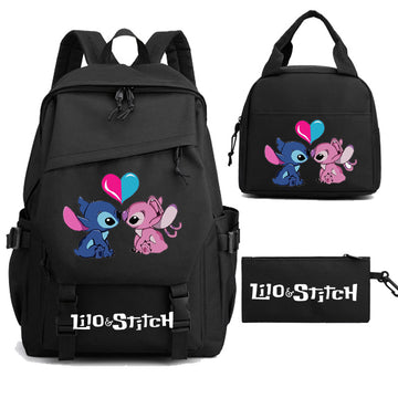 3Pcs Lilo Stitch Backpack with Lunch Bag & Pencil Case - Cute School Bags For Student Kawaii Teens Laptop Backpack