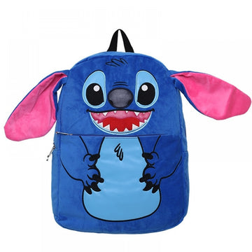 Cute Stitch Plush Backpack Soft School Bookbag with 3D Ears For Kids
