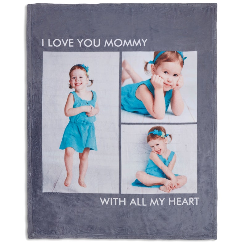 Custom Photo Blanket Personalized Photo & Text Blanket Gift for Friend & Family