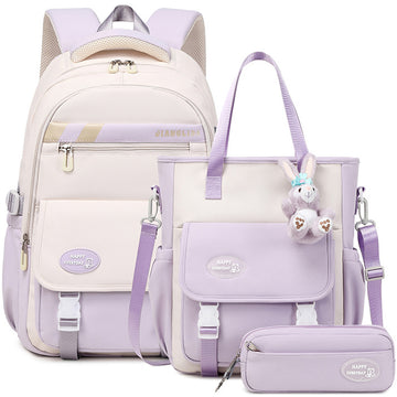 3pcs/set Primary School Bookbag - Water Resistant Backpack Set with Handbag & Pencil Case