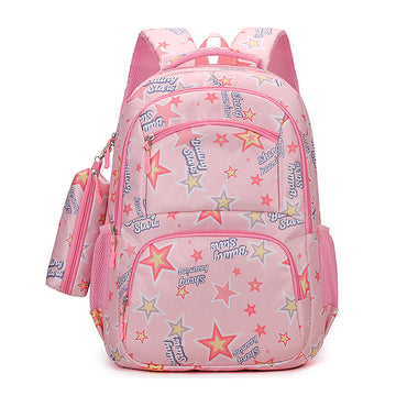 Large Capacity Star Backpack for Girls 2pcs School Bag with Pencil Case