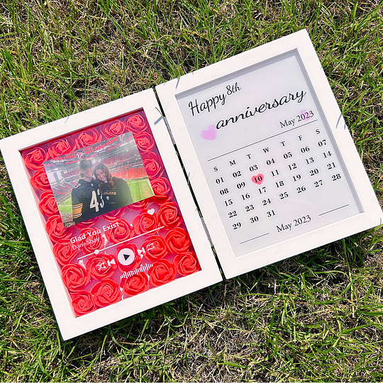 Personalized Music Album Flower Shadow Box Unique Gifts for Anniversary