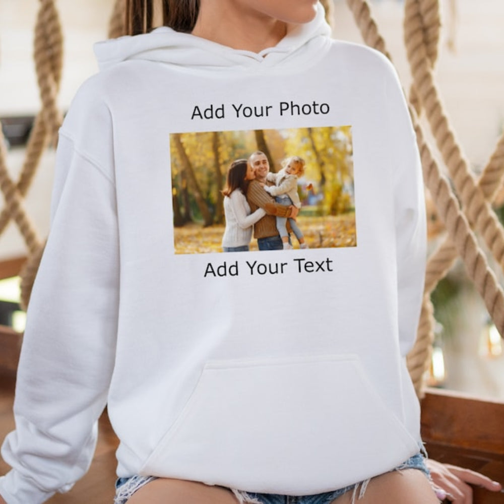 Custom Photo Hoodie Personalized Your Own Photo & Text Printed Hoodie Gift for Friend