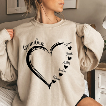 Custom Grandma Sweatshirt Personalized Nana with Kids Name Sweatshirt Gift For Family