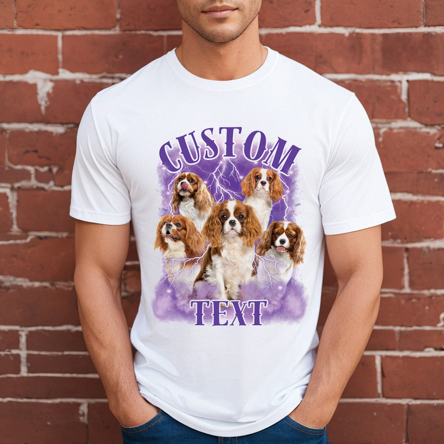 Vintage Bootleg Shirt Personalized with Your Own Dog's Photo Unique Gift for Pet Lover