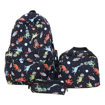 3pcs Dinosaur Backpack Set 17" School Bookbag with Lunch Bag & Pencil Case