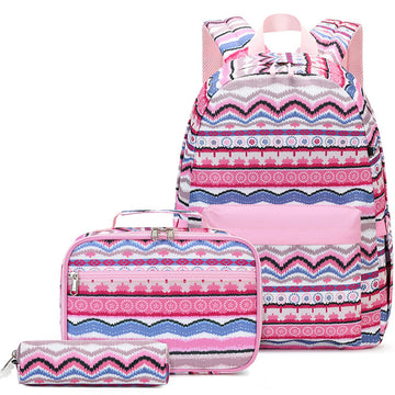 Retro Ethnic Style Backpack Set 3 in 1 School Bags Set For Girls