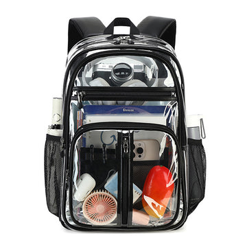 Stadium Approved Clear PVC Backpack Heavy Duty School Bookbag for Boys Girls