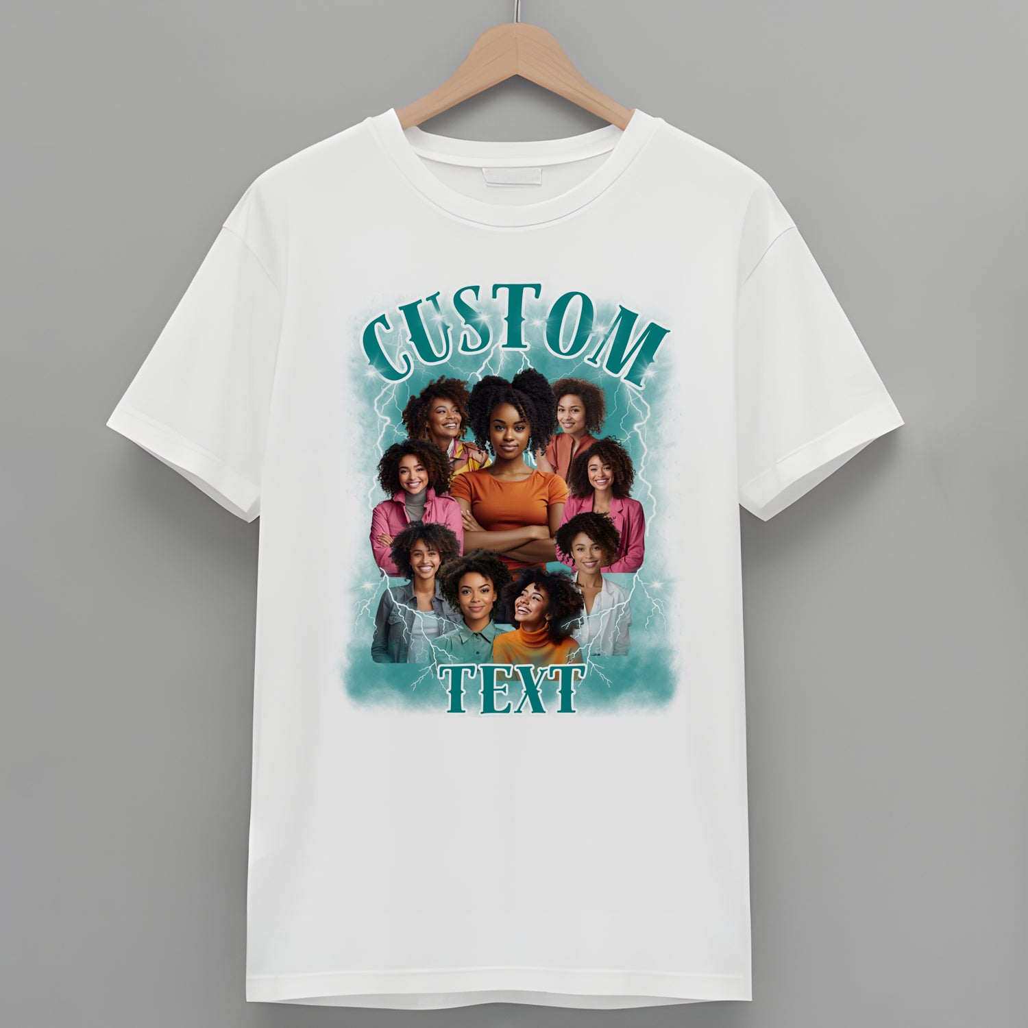Custom 90s Bootleg Shirt Personalized Add Your Own Photo & Name Shirt Gift for Friend