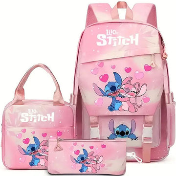 Stitch Backpack Set Teens School Bag Kids Book Bag Fit 14" Laptop