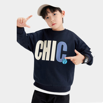 Kids Sweatshirt No Cap Crew-Neck Sweatshirt Long Sleeve Pullover Shirt