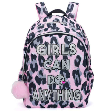 Pink Leopard Prints Bookbag For Girls Cute Backpack