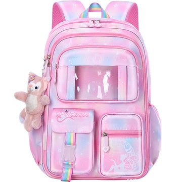 Colored Backpack with Multi-Pocket - Kids Side Open Bookbag For Grades 1-6