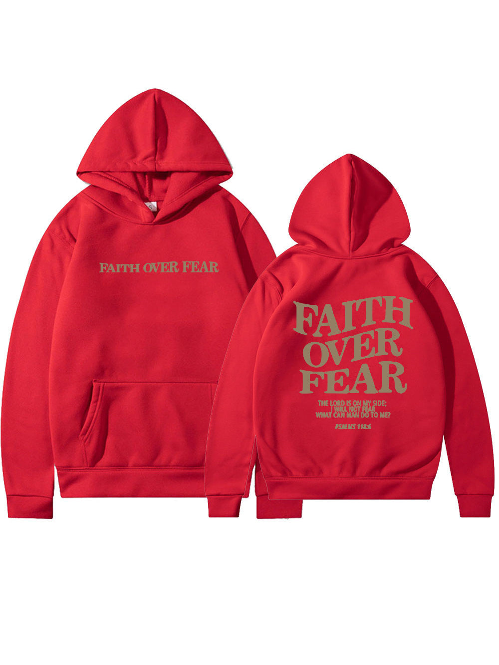 Women's Inspirational Faith Over Fear The Lord In On My Side Printed Hoodie