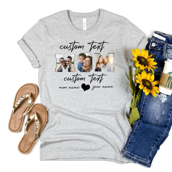 Custom Mom Photo & Text Printed Shirt Chic Mother's Day Gift Ideas