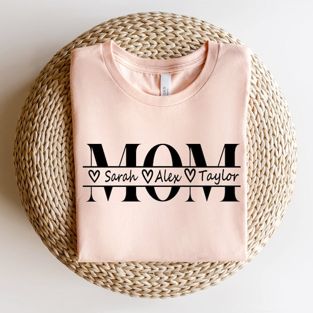 Custom Mama Sweatshirt Minimalist Mom with Kids Name Gift for Mother's Day
