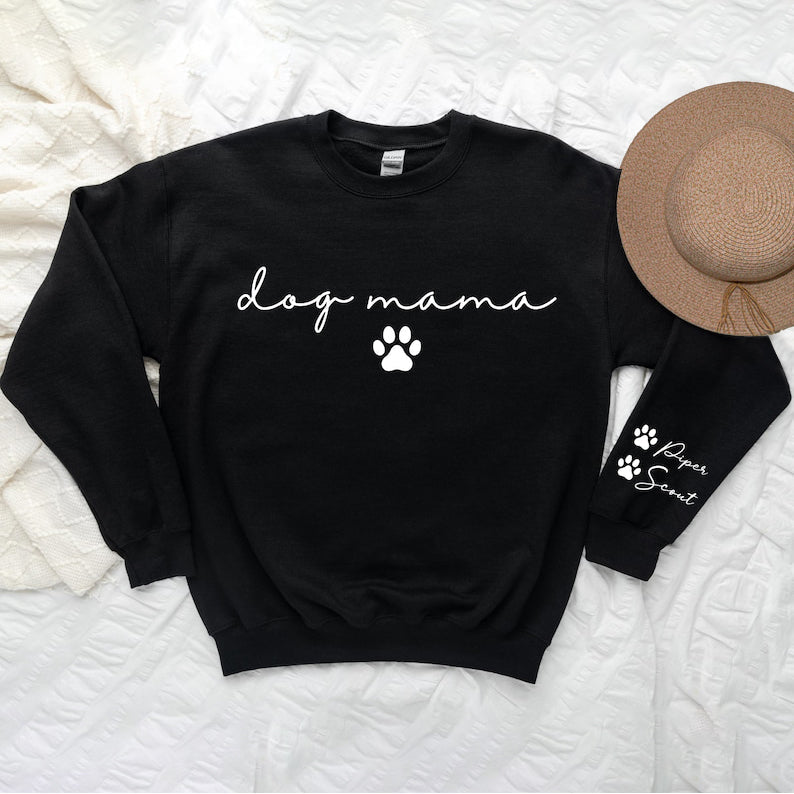 Custom Dog Mama Sweatshirt Personalized Pet Lover Sweatshirt Gift for Dog Lover