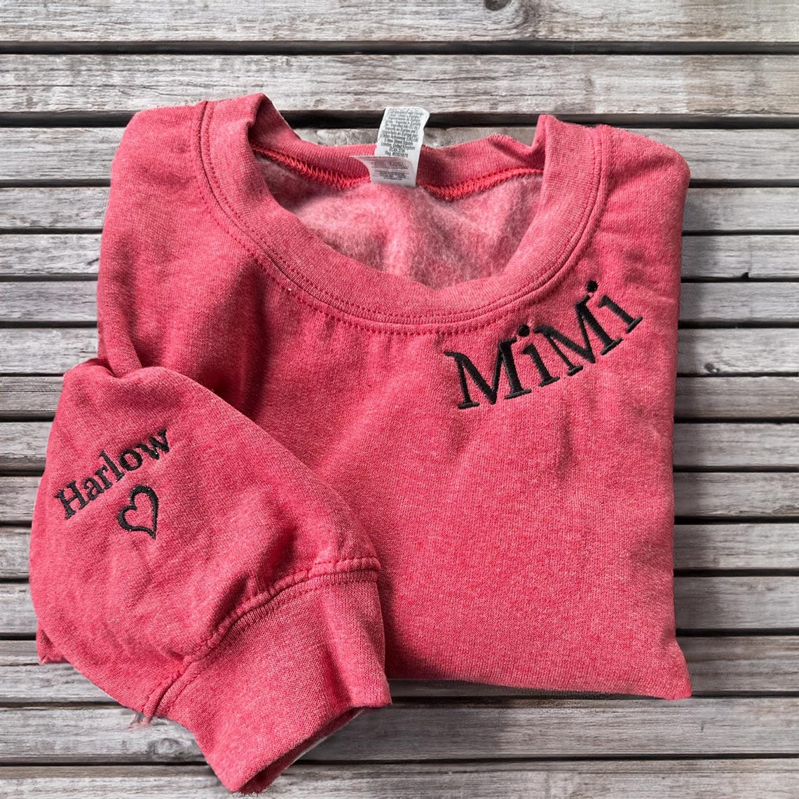 Custom Embroidered Mama Sweatshirt with Kids Names On Sleeve Best Mom Sweatshirt Gift for Friend & Family