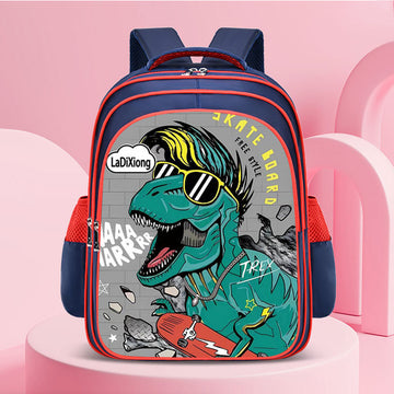 Dinosaur Backpack for Boys & Girls Multi-Compartment Bookbag for Kids