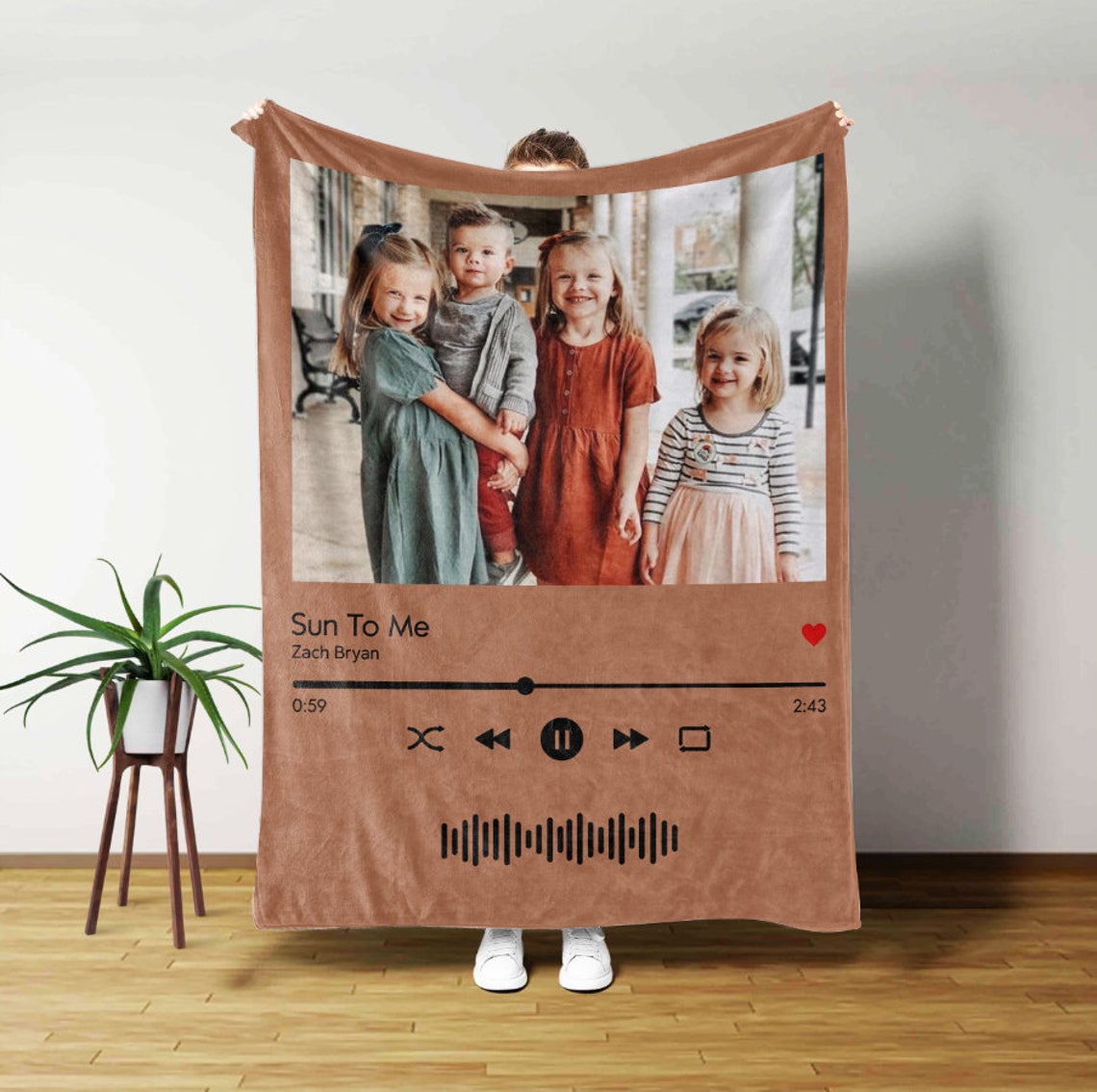 Custom Music Album Blanket Personalized Your Favorite Song Spotify Code Photo Blanket