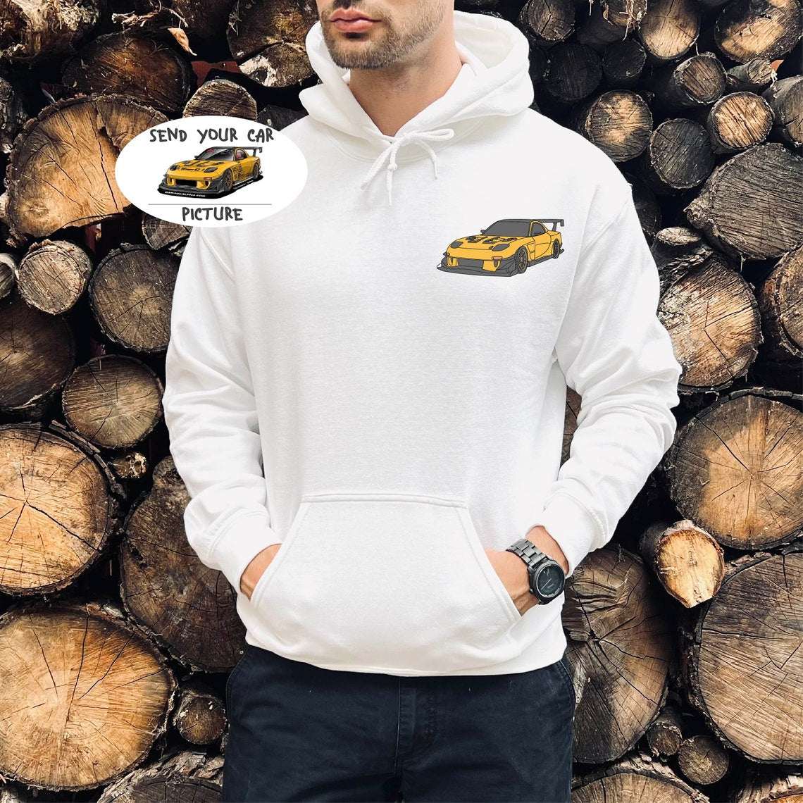 Personalized Car Photo Sweatshirt Custom Car Portrait Pullover Gift for Friends