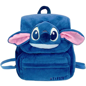 3D Stitch Backpack Fluffy Plush School Book Bag For Student