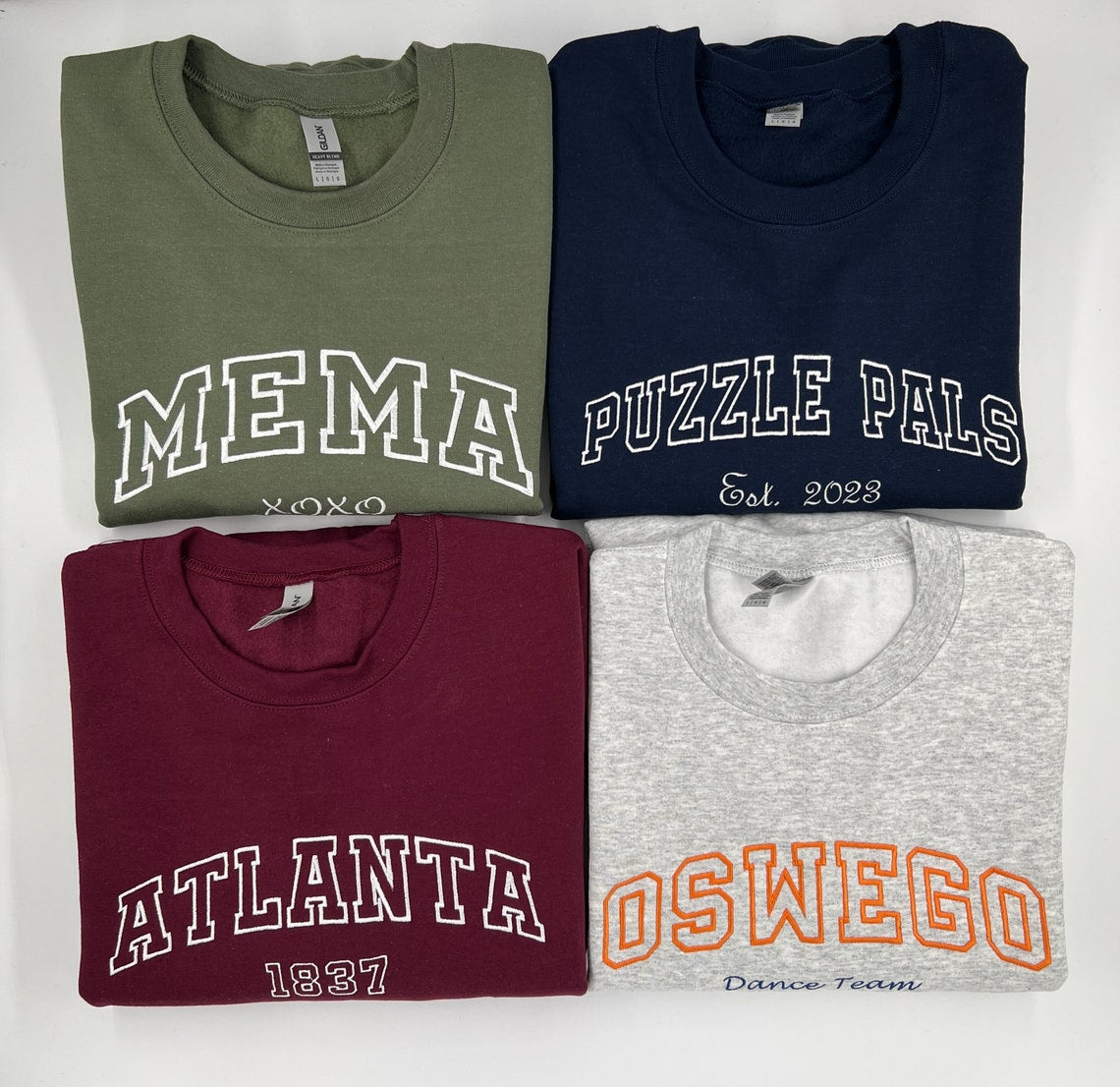 Custom Embroidered Text Sweatshirt Personalized Add Your Text Sweatshirt Gift for Friends