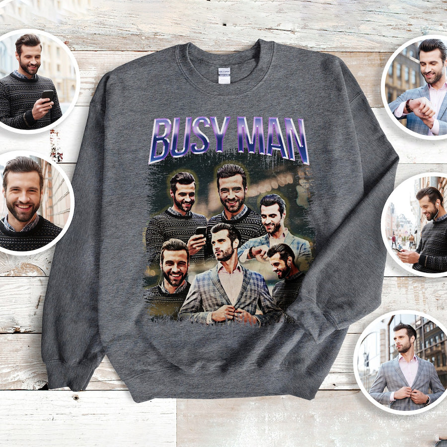 Personalized Vintage Bootleg Rap Sweatshirt Personalized Add Your Photo And Text Pullover