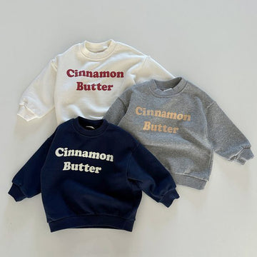 Kids Letter Graphic Sweatshirt Soft French Terry Relaxed Fit Crewneck Pullover