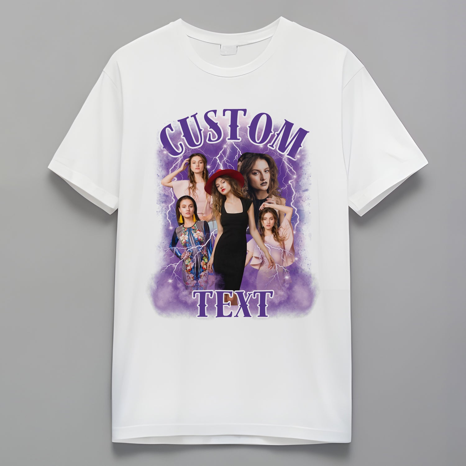 Custom 90s Bootleg Shirt Personalized Add Your Own Photo & Name Shirt Gift for Friend