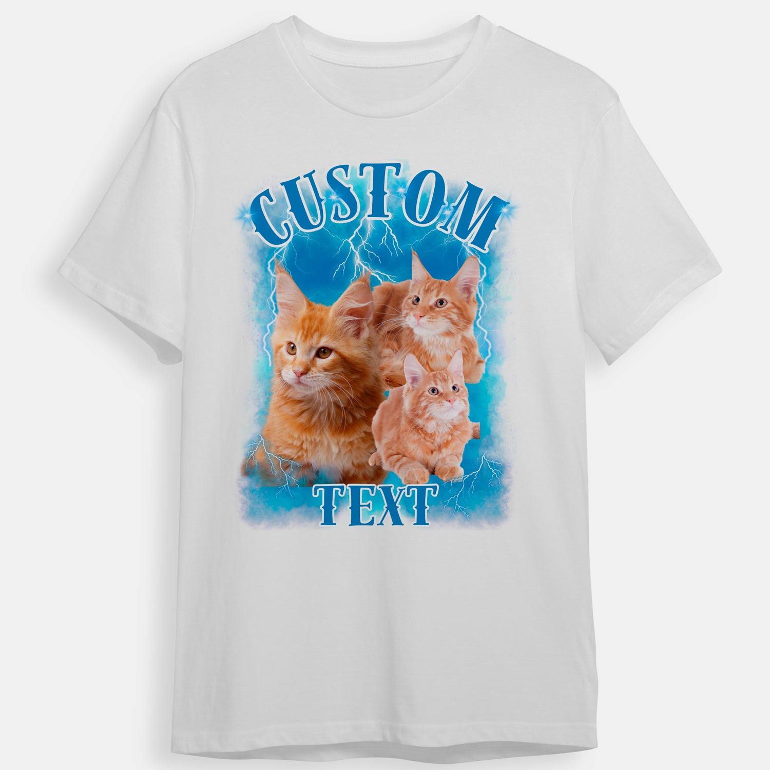 Custom Cat Bootleg Rap Shirt Personalized with Your Own Pets Photo Unique Gift for Pet Lover