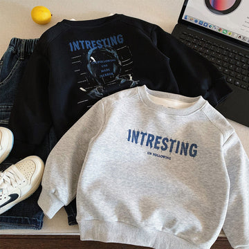 Unisex Kids’ Graphic Sweatshirt Long Sleeve Crewneck Casual Pullover Top